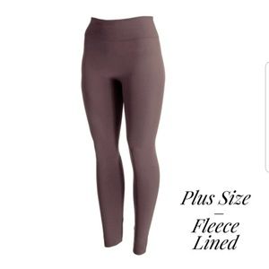 *- Fleeced Lined Legging. Mauve Plus Size